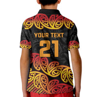 New Zealand Rugby Pacific Custom Kid Polo Shirt Rangatira Maori Kowhaiwhai Pattern