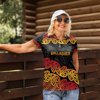 New Zealand Rugby Pacific Custom Women Polo Shirt Rangatira Maori Kowhaiwhai Pattern