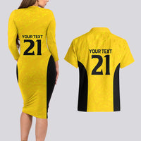 New Zealand Rugby Pacific Custom Couples Matching Long Sleeve Bodycon Dress and Hawaiian Shirt Hau Awhiowhio Maori Tribal Tattoo