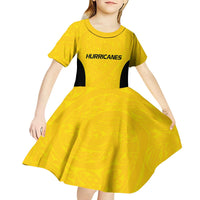 New Zealand Rugby Pacific Custom Kid Short Sleeve Dress Hau Awhiowhio Maori Tribal Tattoo