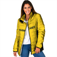 New Zealand Rugby Pacific Custom Padded Jacket Hau Awhiowhio Maori Tribal Tattoo LT9 Women Gold - Polynesian Pride