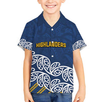 New Zealand Rugby Pacific Custom Kid Hawaiian Shirt Kahupeka Maori Kowhaiwhai Pattern
