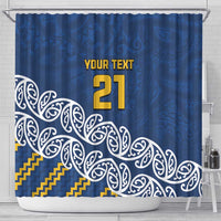 New Zealand Rugby Pacific Custom Shower Curtain Kahupeka Maori Kowhaiwhai Pattern