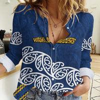 New Zealand Rugby Pacific Custom Women Casual Shirt Kahupeka Maori Kowhaiwhai Pattern