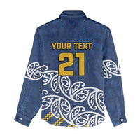 New Zealand Rugby Pacific Custom Women Casual Shirt Kahupeka Maori Kowhaiwhai Pattern