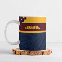New Zealand Rugby Pacific Custom Ceramic Mug Kahupeka Retro 2025 Taniko Motif - Polynesian Pride