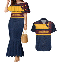New Zealand Rugby Pacific Custom Couples Matching Mermaid Dress and Hawaiian Shirt Kahupeka Retro 2025 Taniko Motif LT9 Blue - Polynesian Pride