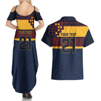 New Zealand Rugby Pacific Custom Couples Matching Summer Maxi Dress and Hawaiian Shirt Kahupeka Retro 2025 Taniko Motif LT9 - Polynesian Pride