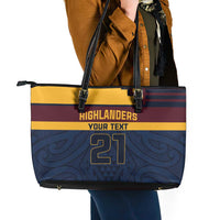 New Zealand Rugby Pacific Custom Leather Tote Bag Kahupeka Retro 2025 Taniko Motif