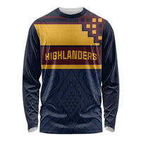 New Zealand Rugby Pacific Custom Long Sleeve Shirt Kahupeka Retro 2025 Taniko Motif LT9 Unisex Blue - Polynesian Pride