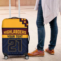 New Zealand Rugby Pacific Custom Luggage Cover Kahupeka Retro 2025 Taniko Motif LT9 Blue - Polynesian Pride