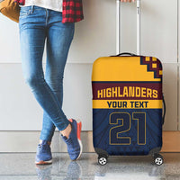 New Zealand Rugby Pacific Custom Luggage Cover Kahupeka Retro 2025 Taniko Motif LT9 - Polynesian Pride