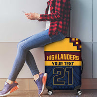New Zealand Rugby Pacific Custom Luggage Cover Kahupeka Retro 2025 Taniko Motif LT9 - Polynesian Pride