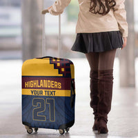 New Zealand Rugby Pacific Custom Luggage Cover Kahupeka Retro 2025 Taniko Motif LT9 - Polynesian Pride