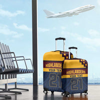 New Zealand Rugby Pacific Custom Luggage Cover Kahupeka Retro 2025 Taniko Motif LT9 - Polynesian Pride