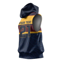 New Zealand Rugby Pacific Custom Sleeveless Hoodie Kahupeka Retro 2025 Taniko Motif - Polynesian Pride