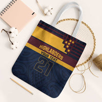 New Zealand Rugby Pacific Custom Tote Bag Kahupeka Retro 2025 Taniko Motif - Polynesian Pride
