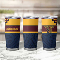 New Zealand Rugby Pacific Custom Tumbler Cup Kahupeka Retro 2025 Taniko Motif LT9 - Polynesian Pride