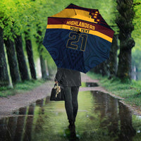 New Zealand Rugby Pacific Custom Umbrella Kahupeka Retro 2025 Taniko Motif - Polynesian Pride