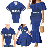 New Zealand Rugby Pacific Custom Family Matching Mermaid Dress and Hawaiian Shirt Kahurangi Auckland All Blue