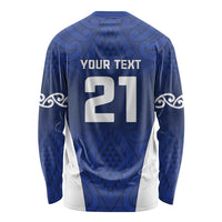 New Zealand Rugby Pacific Custom Long Sleeve Shirt Kahurangi Auckland All Blue LT9 - Polynesian Pride