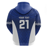 New Zealand Rugby Pacific Custom Zip Hoodie Kahurangi Auckland All Blue
