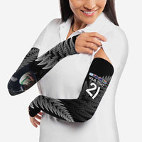 New Zealand Rugby Custom Arm Sleeves Glory Be To Black Silver-fern - Polynesian Pride