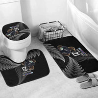 New Zealand Rugby Custom Bathroom Set Glory Be To Black Silver-fern - Polynesian Pride