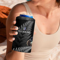New Zealand Rugby Custom 4 in 1 Can Cooler Tumbler Glory Be To Black Silver-fern - Polynesian Pride