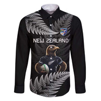New Zealand Rugby Custom Family Matching Puletasi and Hawaiian Shirt Glory Be To Black Silver-fern - Polynesian Pride