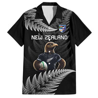 New Zealand Rugby Custom Family Matching Short Sleeve Bodycon Dress and Hawaiian Shirt Glory Be To Black Silver-fern - Polynesian Pride