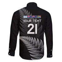 New Zealand Rugby Custom Family Matching Short Sleeve Bodycon Dress and Hawaiian Shirt Glory Be To Black Silver-fern - Polynesian Pride