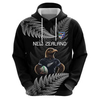 New Zealand Rugby Custom Hoodie Glory Be To Black Silver-fern - Polynesian Pride