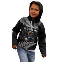 New Zealand Rugby Custom Kid Hoodie Glory Be To Black Silver-fern - Polynesian Pride