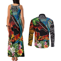 Hawaii Strong Maui Wildfire Couples Matching Tank Maxi Dress and Long Sleeve Button Shirts Pray For Lahaina Maui LT9 - Polynesian Pride