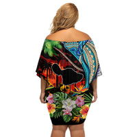 Hawaii Strong Maui Wildfire Off Shoulder Short Dress Pray For Lahaina Maui LT9 - Polynesian Pride