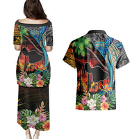Personalised Hawaii Strong Maui Wildfire Couples Matching Puletasi Dress and Hawaiian Shirt Pray For Lahaina Maui LT9 - Polynesian Pride