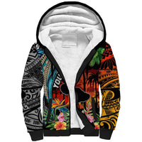 Personalised Hawaii Strong Maui Wildfire Sherpa Hoodie Pray For Lahaina Maui LT9 Unisex Black - Polynesian Pride