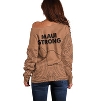 Hawaii Strong Maui Wildfire Off Shoulder Sweater No1 LT9 - Polynesian Pride