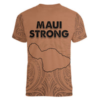 Hawaii Strong Maui Wildfire Women V Neck T Shirt No1 LT9 - Polynesian Pride