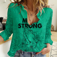 Hawaii Strong Maui Wildfire Women Casual Shirt No2 LT9 Female Green - Polynesian Pride