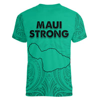 Hawaii Strong Maui Wildfire Women V Neck T Shirt No2 LT9 - Polynesian Pride