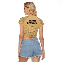 Hawaii Strong Maui Wildfire Raglan Cropped T Shirt No3 LT9 - Polynesian Pride