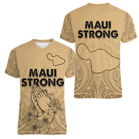 Hawaii Strong Maui Wildfire Women V Neck T Shirt No3 LT9 - Polynesian Pride