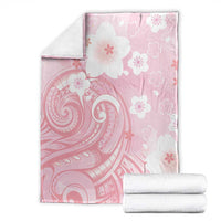Japan Sakura Floral with Polynesian Vibe Blanket