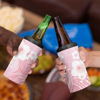 Japan Sakura Floral with Polynesian Vibe 4 in 1 Can Cooler Tumbler