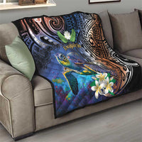 Marshall Islands Kwajalein Atoll Quilt Plumeria Sea Turtle with Polynesian Tribal