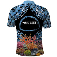 Personalised Nukuoro Micronesia Atoll Polo Shirt with Pacific Coral Reef