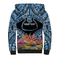 Personalised Nukuoro Micronesia Atoll Sherpa Hoodie with Pacific Coral Reef
