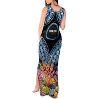 Personalised Nukuoro Micronesia Atoll Tank Maxi Dress with Pacific Coral Reef
